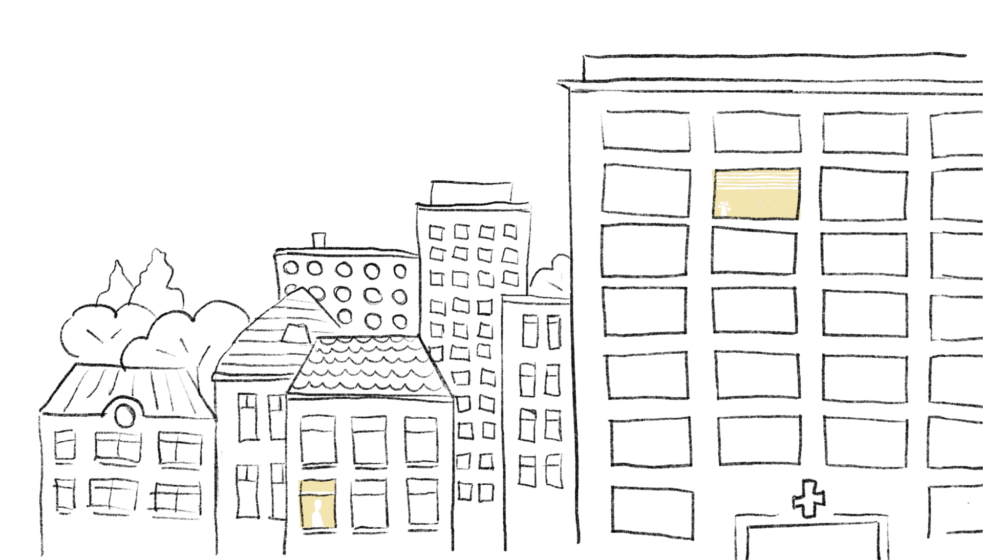 Stay Close building illustration